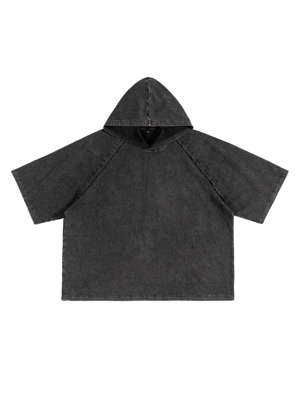 Snow Washed Hooded Boxy T-Shirt #RT0017 | TAPSTITCH